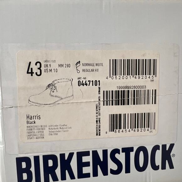 Birkenstock Harris Suede Lace Up Chukka Boots Black 0447101 Men's 10/EU 43 NWB - Picture 9 of 10